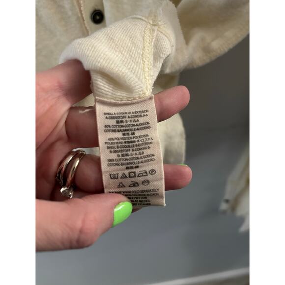 Free People We the Free Womens Button Up Top Medium Cream Boho Neutral - Picture 4 of 6